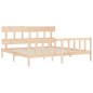 vidaXL Estructura de cama de matrimonio con cabecero madera maciza vidaXL Estructura de cama de matrimonio con cabecero madera maciza