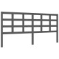 vidaXL Estructura de cama con cabecero madera maciza gris 200x200 cm