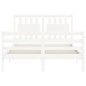vidaXL Estructura de cama con cabecero madera maciza blanco 140x190 cm vidaXL Estructura de cama con cabecero madera maciza blanco 140x190 cm