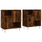 vidaXL Aparadores 2 piezas madera contrachapada roble ahumado vidaXL Aparadores 2 piezas madera contrachapada roble ahumado