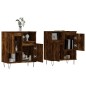 vidaXL Aparadores 2 piezas madera contrachapada roble ahumado vidaXL Aparadores 2 piezas madera contrachapada roble ahumado