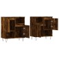 vidaXL Aparadores 2 piezas madera contrachapada roble ahumado vidaXL Aparadores 2 piezas madera contrachapada roble ahumado