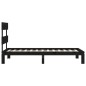 vidaXL Estructura de cama con cabecero madera maciza negro 100x200 cm vidaXL Estructura de cama con cabecero madera maciza negro 100x200 cm