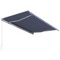 vidaXL Toldo manual retráctil azul y blanco 450x300 cm vidaXL Toldo manual retráctil azul y blanco 450x300 cm