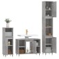 vidaXL Set muebles de baño 2 piezas madera contrachapada gris hormigón