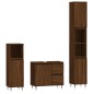 vidaXL Set de muebles baño 3 pzas madera contrachapada roble marrón vidaXL Set de muebles baño 3 pzas madera contrachapada roble marrón
