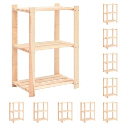 vidaXL Estantería 3 niveles 10 unidades madera pino maciza 150 kg 