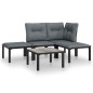 vidaXL Juego de muebles de jardín 5 pzas ratán sintético negro y gris