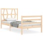 vidaXL Estructura de cama con cabecero madera maciza vidaXL Estructura de cama con cabecero madera maciza