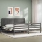 vidaXL Estructura de cama con cabecero madera maciza gris 200x200 cm vidaXL Estructura de cama con cabecero madera maciza gris 200x200 cm