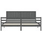 vidaXL Estructura de cama con cabecero madera maciza gris 200x200 cm vidaXL Estructura de cama con cabecero madera maciza gris 200x200 cm