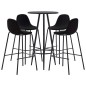 vidaXL Juego de mesa alta y taburetes 5 piezas tela negro vidaXL Juego de mesa alta y taburetes 5 piezas tela negro