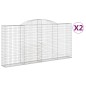 vidaXL Cestas de gaviones 2 uds forma de arco hierro 300x30x140/160 cm vidaXL Cestas de gaviones 2 uds forma de arco hierro 300x30x140/160 cm