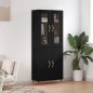vidaXL Aparador alto madera contrachapada negro 69,5x34x180 cm vidaXL Aparador alto madera contrachapada negro 69,5x34x180 cm