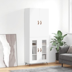 vidaXL Aparador alto madera contrachapada blanco 69,5x34x180 cm