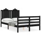 vidaXL Estructura de cama con cabecero madera maciza negro 120x200 cm vidaXL Estructura de cama con cabecero madera maciza negro 120x200 cm