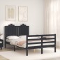 vidaXL Estructura de cama con cabecero madera maciza negro 120x200 cm vidaXL Estructura de cama con cabecero madera maciza negro 120x200 cm