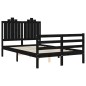 vidaXL Estructura de cama con cabecero madera maciza negro 120x200 cm vidaXL Estructura de cama con cabecero madera maciza negro 120x200 cm
