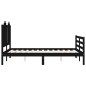 vidaXL Estructura de cama con cabecero madera maciza negro 120x200 cm vidaXL Estructura de cama con cabecero madera maciza negro 120x200 cm