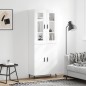 vidaXL Aparador alto madera contrachapada blanco brillo 69,5x34x180 cm vidaXL Aparador alto madera contrachapada blanco brillo 69,5x34x180 cm
