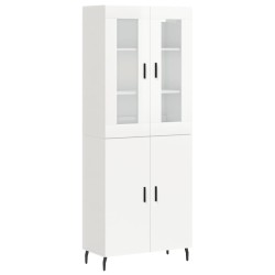 vidaXL Aparador alto madera contrachapada blanco brillo 69,5x34x180 cm