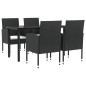 vidaXL Juego de comedor de jardín 5 pzas ratán sintético y acero negro vidaXL Juego de comedor de jardín 5 pzas ratán sintético y acero negro