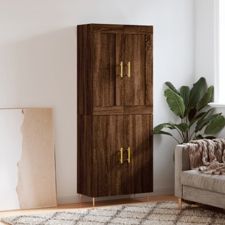 vidaXL Aparador alto madera contrachapada marrón roble 69,5x34x180 cm