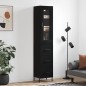 vidaXL Aparador de madera contrachapada negro 34,5x34x180 cm vidaXL Aparador de madera contrachapada negro 34,5x34x180 cm