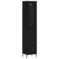 vidaXL Aparador de madera contrachapada negro 34,5x34x180 cm vidaXL Aparador de madera contrachapada negro 34,5x34x180 cm