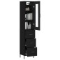 vidaXL Aparador de madera contrachapada negro 34,5x34x180 cm vidaXL Aparador de madera contrachapada negro 34,5x34x180 cm