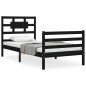 vidaXL Estructura de cama con cabecero madera maciza negro 90x200 cm vidaXL Estructura de cama con cabecero madera maciza negro 90x200 cm