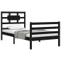 vidaXL Estructura de cama con cabecero madera maciza negro 90x200 cm vidaXL Estructura de cama con cabecero madera maciza negro 90x200 cm