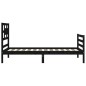 vidaXL Estructura de cama con cabecero madera maciza negro 90x200 cm vidaXL Estructura de cama con cabecero madera maciza negro 90x200 cm