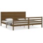 vidaXL Estructura cama y cabecero madera maciza marrón miel 200x200 cm vidaXL Estructura cama y cabecero madera maciza marrón miel 200x200 cm