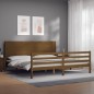 vidaXL Estructura cama y cabecero madera maciza marrón miel 200x200 cm vidaXL Estructura cama y cabecero madera maciza marrón miel 200x200 cm