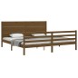 vidaXL Estructura cama y cabecero madera maciza marrón miel 200x200 cm vidaXL Estructura cama y cabecero madera maciza marrón miel 200x200 cm