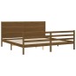 vidaXL Estructura cama y cabecero madera maciza marrón miel 200x200 cm vidaXL Estructura cama y cabecero madera maciza marrón miel 200x200 cm