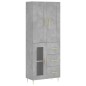 vidaXL Aparador alto madera contrachapada gris hormigón 69,5x34x180 cm vidaXL Aparador alto madera contrachapada gris hormigón 69,5x34x180 cm
