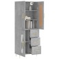 vidaXL Aparador alto madera contrachapada gris hormigón 69,5x34x180 cm vidaXL Aparador alto madera contrachapada gris hormigón 69,5x34x180 cm