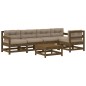 vidaXL Juego muebles jardín 6 pzas y cojines madera maciza marrón miel vidaXL Juego muebles jardín 6 pzas y cojines madera maciza marrón miel