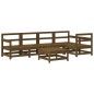 vidaXL Juego muebles jardín 6 pzas y cojines madera maciza marrón miel vidaXL Juego muebles jardín 6 pzas y cojines madera maciza marrón miel