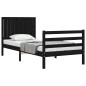 vidaXL Estructura de cama con cabecero madera maciza negro 90x200 cm vidaXL Estructura de cama con cabecero madera maciza negro 90x200 cm