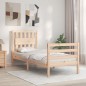 vidaXL Estructura de cama individual con cabecero madera maciza vidaXL Estructura de cama individual con cabecero madera maciza