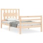 vidaXL Estructura de cama individual con cabecero madera maciza vidaXL Estructura de cama individual con cabecero madera maciza