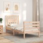 vidaXL Estructura de cama individual con cabecero madera maciza vidaXL Estructura de cama individual con cabecero madera maciza
