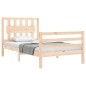 vidaXL Estructura de cama individual con cabecero madera maciza vidaXL Estructura de cama individual con cabecero madera maciza