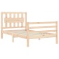 vidaXL Estructura de cama individual con cabecero madera maciza vidaXL Estructura de cama individual con cabecero madera maciza