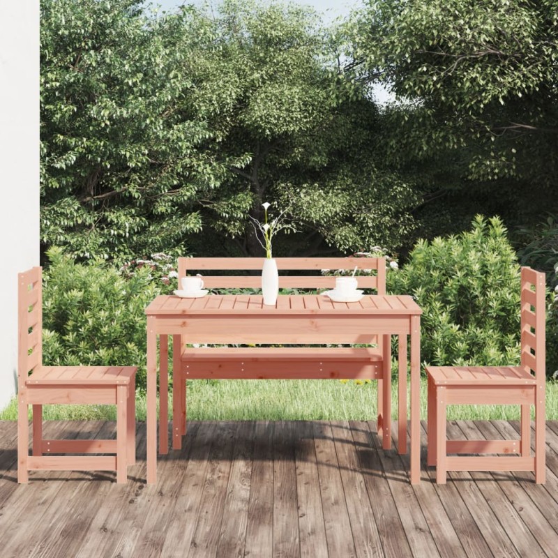 vidaXL Juego de comedor para jardín 4 pzas madera maciza abeto Douglas vidaXL Juego de comedor para jardín 4 pzas madera maciza abeto Douglas