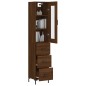 vidaXL Aparador alto madera contrachapada roble marrón 34,5x34x180 cm vidaXL Aparador alto madera contrachapada roble marrón 34,5x34x180 cm