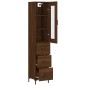 vidaXL Aparador alto madera contrachapada roble marrón 34,5x34x180 cm vidaXL Aparador alto madera contrachapada roble marrón 34,5x34x180 cm